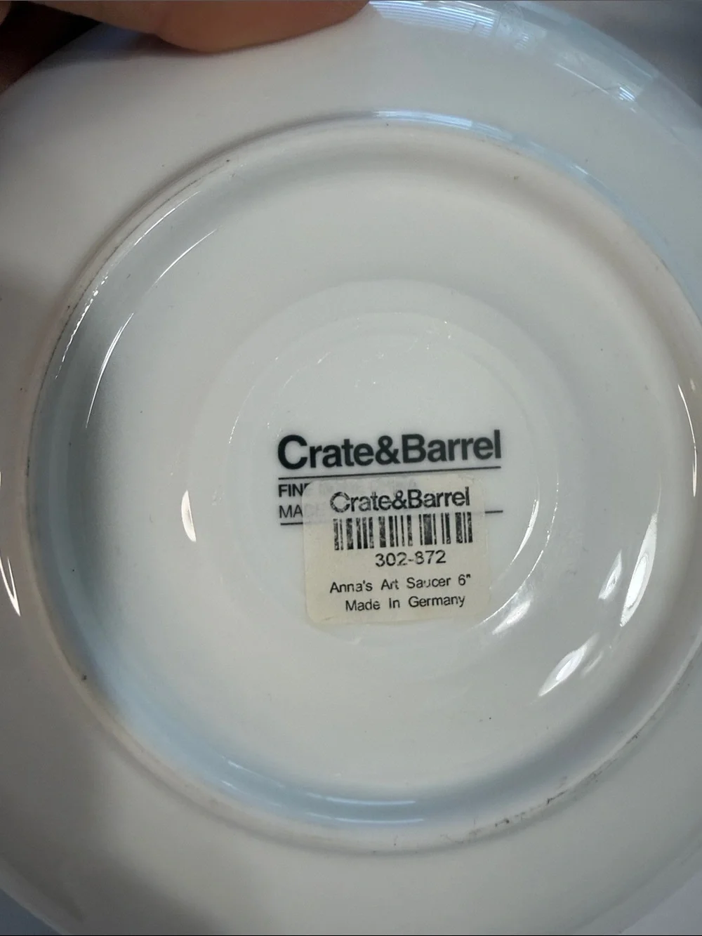 Crate&Barrel Anna’s Artistry Blue Flower Bone China Teacup and Saucer Set of Two